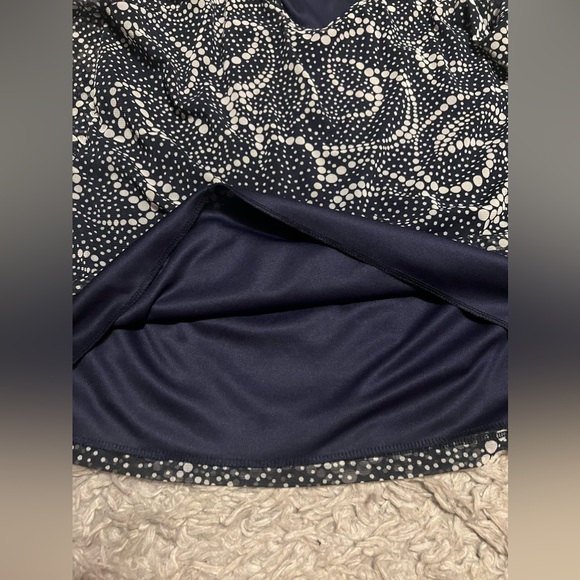 Womans dark blue, open-shoulder blouse - Picture 7 of 11